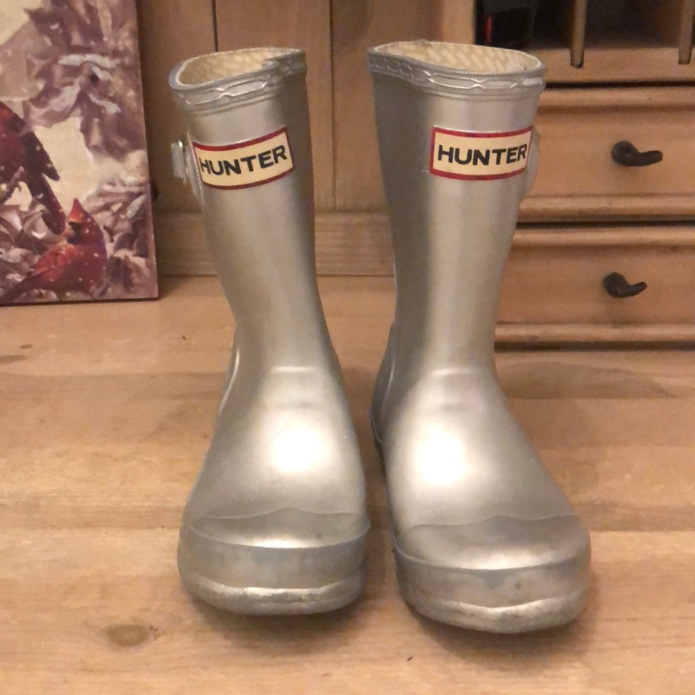 Hunter Silver Rain Boots Unisex